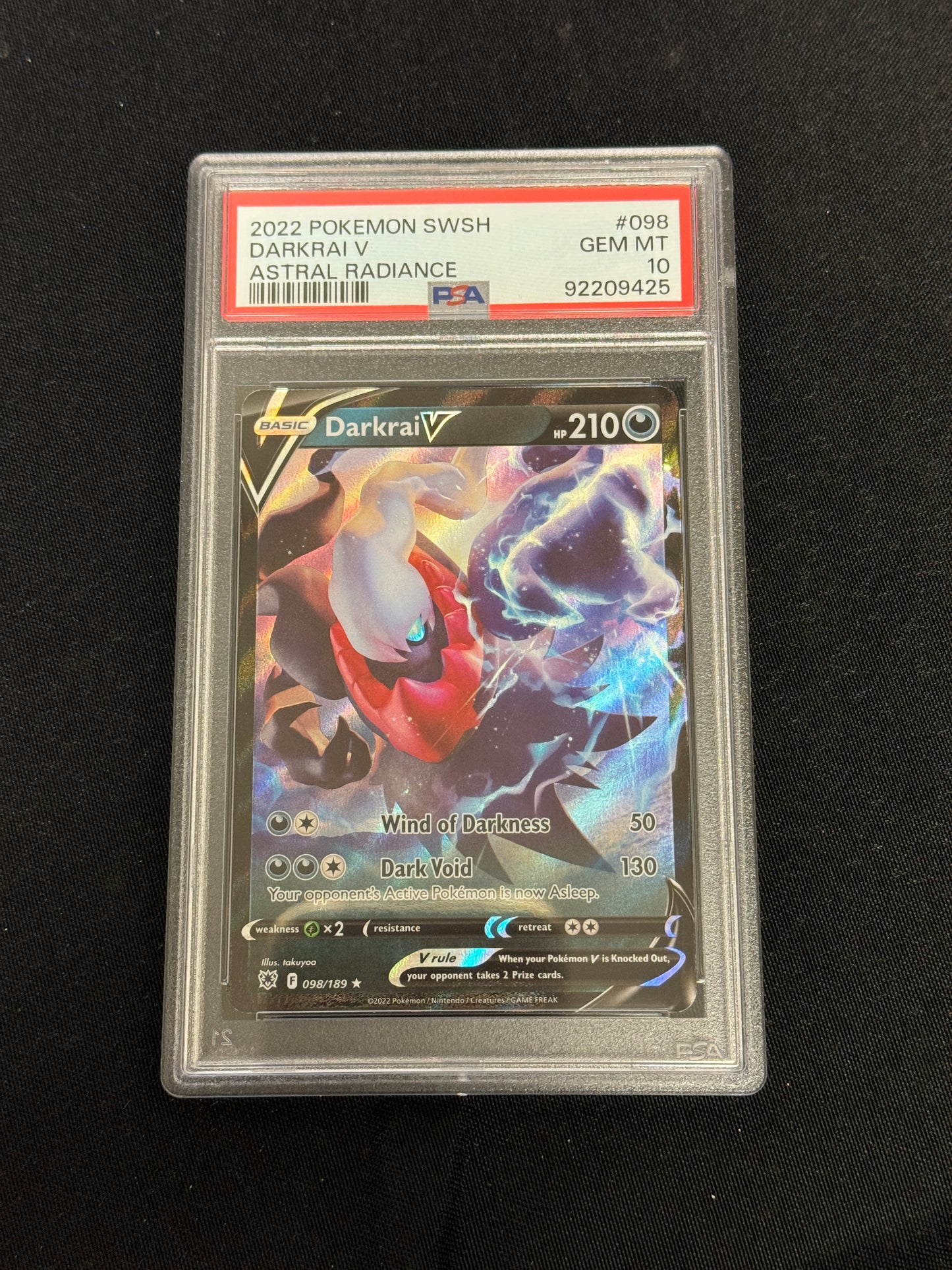 POKEMON ASTRAL RADIANCE DARKRAI V  98/189  PSA 10  GEM MINT  PK500