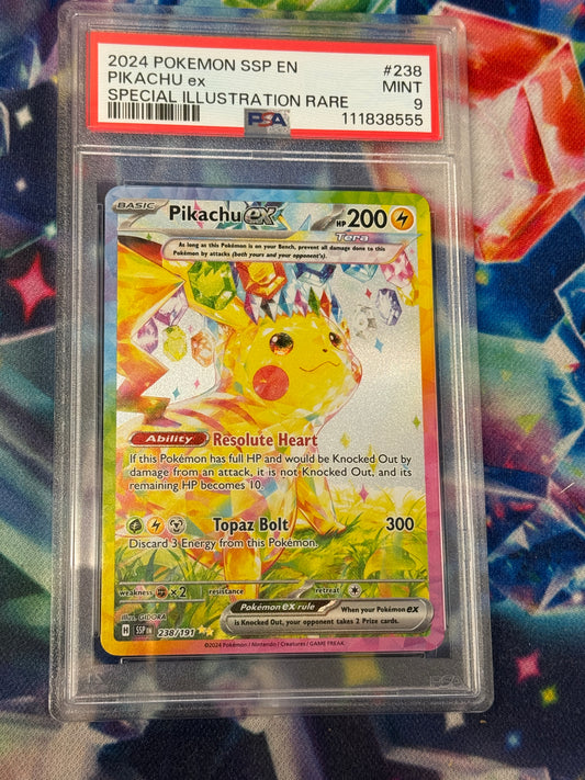 2024 SURGING SPARKS PIKACHU EX 238/191  PSA 9  MINT  PK1171