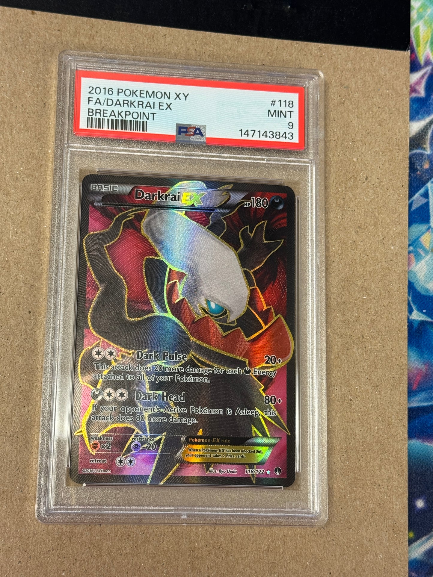 2016 BREAKPOINT DARKRAI EX #118  PSA 9  PK1268