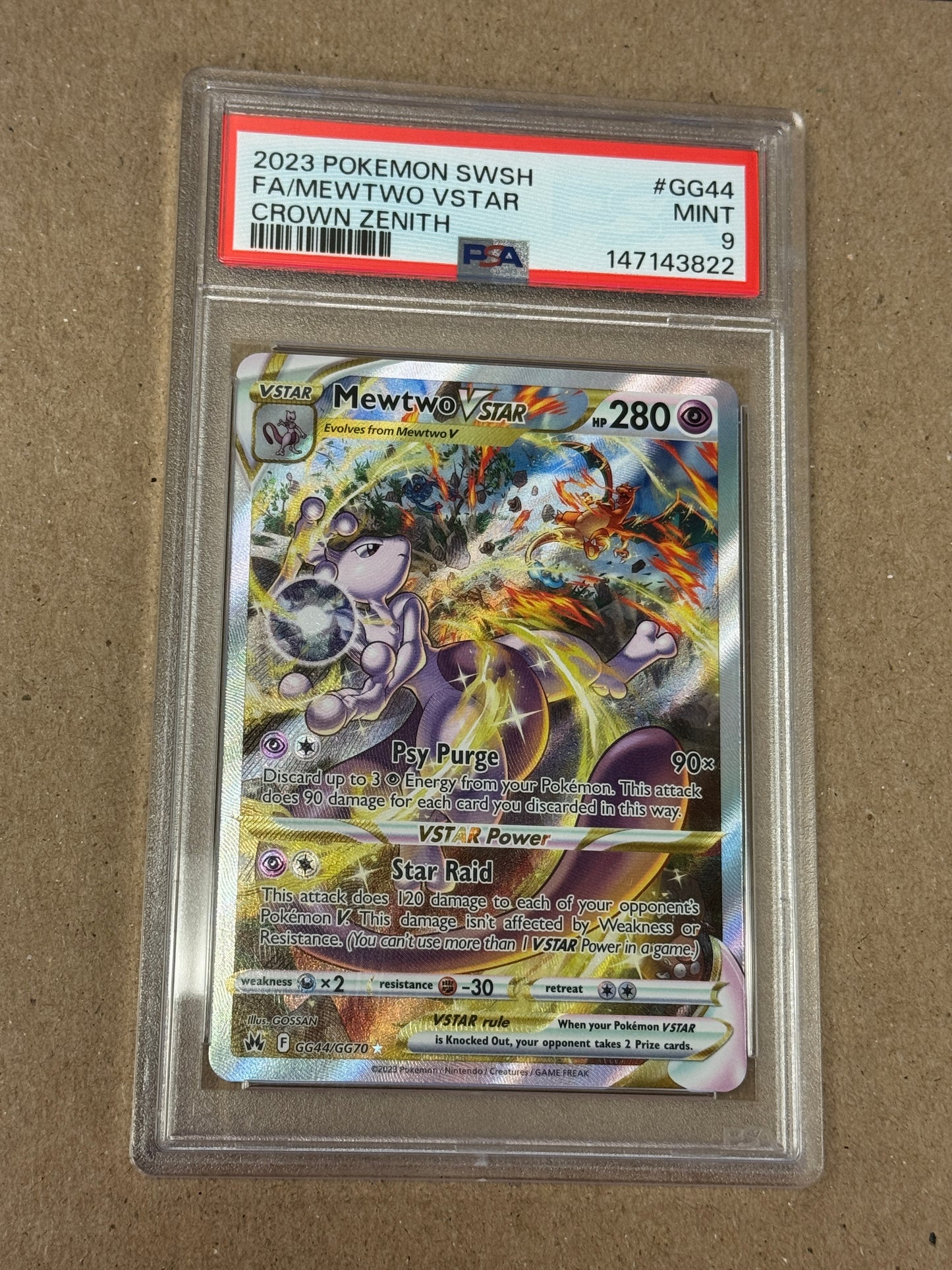 2023 CROWN ZENITH MEWTWO VSTAR #GG44  PSA 9  PK1276