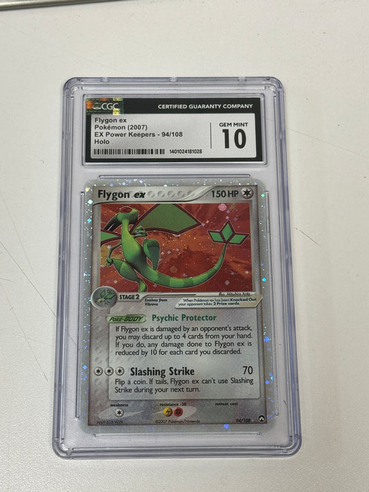 POKEMON POWER KEEPERS FLYGON ex HOLO 94/108  CGC 10  GEM MINT  PK517