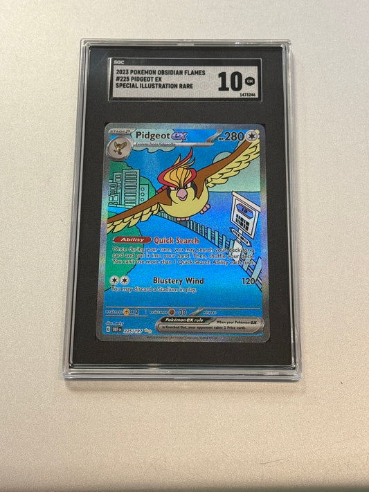 POKEMON OBSIDIAN FLAMES PIDGEOT EX SIR 225/197  SGC 10  GEM MINT  PK572