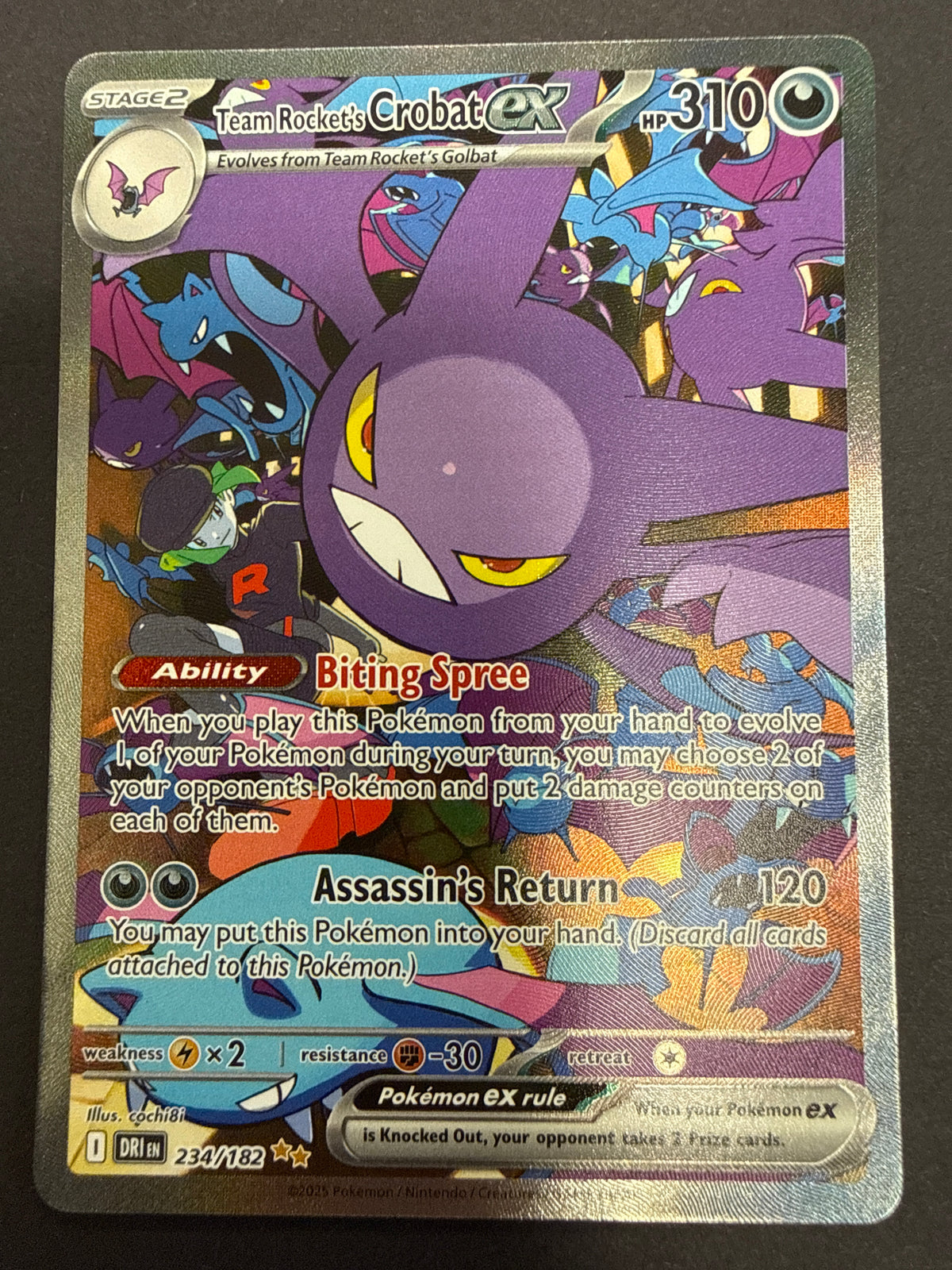 Destined Rivals Team Rocket's Crobat ex #234/182 (SINGLE *PK1898*)