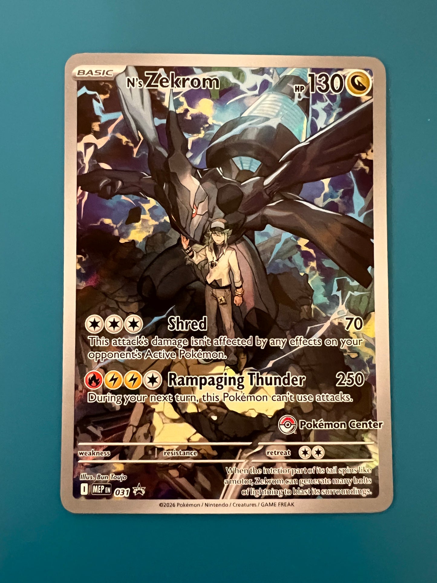 N'S ZEKROM POKEMON CENTER PROMO 031 PK1193 UNGRADED